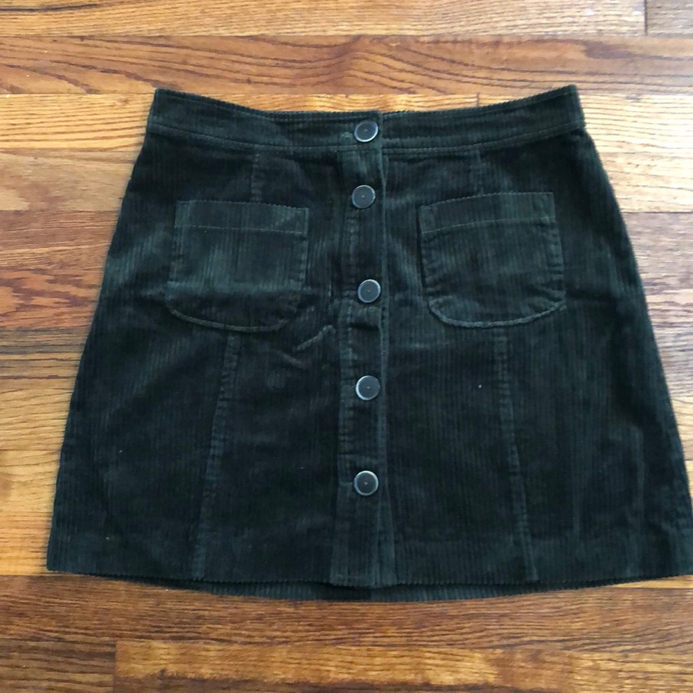 Corduroy Button Up Skirt